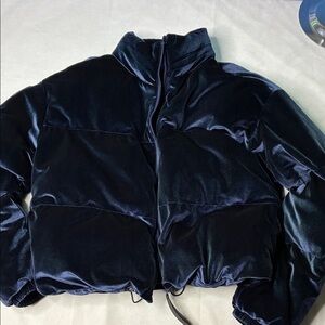 Fabletics Midnight Blue Velvet Puffer Jacket